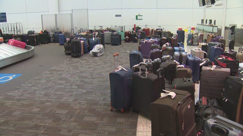 Thousands of unclaimed bags sit idle at the Toronto Pearson Airport.
