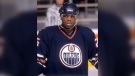 Mike Grier, who played five seasons with the Edmonton Oilers, became the first Black general manager in the history of the NHL. (Credit: Twitter/Edmonton Oilers)