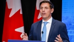 Candidate Patrick Brown makes a point at the Conservative Party of Canada English leadership debate in Edmonton, Alta., Wednesday, May 11, 2022.THE CANADIAN PRESS/Jeff McIntosh 