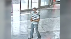 An image of a male suspect wanted in a June 27 assault outside Victoria Park Subway Station.