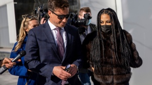 "The Real Housewives of Salt Lake City" star Jennifer Shah leaves federal court in Salt Lake City on Tuesday, March 30, 2021. Shah, who is married to an assistant football coach at the University of Utah, faces federal fraud charges in New York. (Spenser Heaps/The Deseret News via AP)