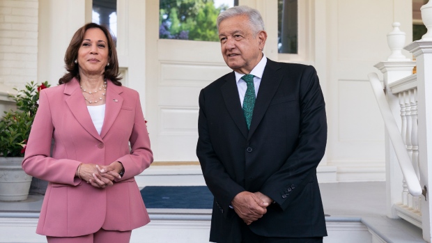 Kamala Harris and Andres Manuel Lopez Obrador