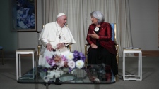 Pope Francis and Mary Simon