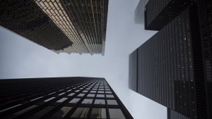 Bank buildings are photographed in Toronto's financial district on June 27, 2018. As inflation tops eight per cent, anyone with money in the bank is seeing their savings drip away at the fastest rate on record because deposit interest rates, still largely languishing at around one per cent, haven’t kept up. THE CANADIAN PRESS/Tijana Martin