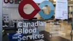 A blood donor clinic pictured at a shopping mall in Calgary, Alta., Friday, March 27, 2020. Canadian Blood Services says it is in talks with companies that pay donors for plasma as it faces a decrease in collections. In a statement, the blood-collection agency said Friday it is in "ongoing discussion with governments and the commercial plasma industry" on how to more than double domestic plasma collection to 50 per cent of supply. THE CANADIAN PRESS/Jeff McIntosh