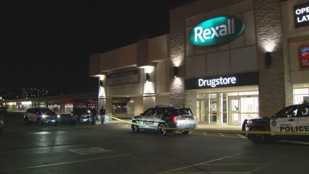Toronto police are on the scene of a robbery and shooting at a pharmacy in Scarborough.