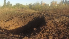 crater near South Ukraine nuclear power plant
