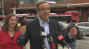 Mayoral candidate Gil Penalosa outside Dufferin Station in Toronto on Sept. 28, 2022.
