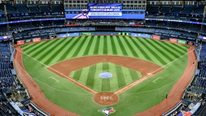 The Rogers Centre is pictured before during the start of MLB action between the Houston Astros and the Toronto Blue Jays in Toronto on Sunday, May 1, 2022. THE CANADIAN PRESS/Christopher Katsarov 