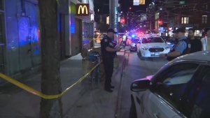 Toronto police say a man is in hospital after being stabbed in the area of Queen and Spadina.