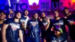Toronto Blue Jays players celebrate clinching a playoff spot after defeating the Boston Red Sox in AL MLB baseball action in Toronto on Friday, September 30, 2022. THE CANADIAN PRESS/Christopher Katsarov