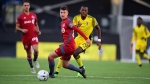 Toronto FC II midfielder Themi Antonoglou is shown in action Sunday, Oct.2, 2022 against Columbus Crew II in the MLS Next Pro Eastern Conference final. Antonoglou scored twice in a losing cause as TFC 2 lost 4-3 after extra time. THE CANADIAN PRESS/HO-Toronto FC II 