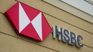 An HSBC bank sign is pictured in Ottawa on Monday, July 11, 2022. THE CANADIAN PRESS/Sean Kilpatrick