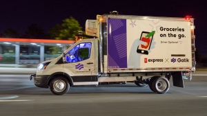 One of Loblaw's driverless delivery trucks is seen in this image. (Loblaw Cos. Ltd/Gatik)