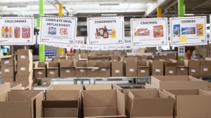 Boxes wait to be filled with provisions at The Daily Bread Food Bank warehouse in Toronto on Wednesday March 18, 2020. Food banks across the country are working overtime to prevent Canadians from going hungry this holiday season, say organizers, as staggering inflation rates drive up demand for their services and drive down the buying power of their donation dollars.THE CANADIAN PRESS/Chris Young