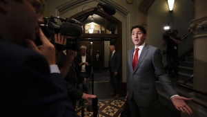 Prime Minister Justin Trudeau comments on Hockey Canada as he arrives on Parliament Hill in Ottawa on Thursday, Oct. 6, 2022. THE CANADIAN PRESS/Sean Kilpatrick