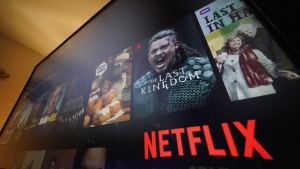 The Netflix menu is shown on a screen in Pittsburgh, on Monday, Oct. 17, 2022. (AP Photo/Gene J. Puskar)