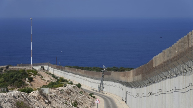 wall on the Israeli border with Lebanon