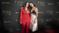 Alanis Morissette (left) and Olivia Rodrigo attend the Canadian Songwriters Hall of Fame Gala in Toronto, on Saturday, September 24, 2022. Morissette has taken to Instagram to explain her absence from a planned tribute performance at the Rock and Roll Hall of Fame ceremony Saturday night in Los Angeles. (THE CANADIAN PRESS/Chris Young)