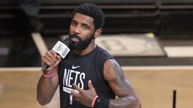 FILE - Brooklyn Nets' Kyrie Irving