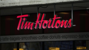 Tim Hortons signage is pictured in Ottawa on Wednesday Sept. 7, 2022. A Tim Hortons branded chicken noodle soup base was recalled in Alberta and Ontario because it contained insects.THE CANADIAN PRESS/Sean Kilpatrick