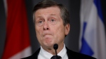Toronto Mayor John Tory speaks during a press conference. THE CANADIAN PRESS/Cole Burston 