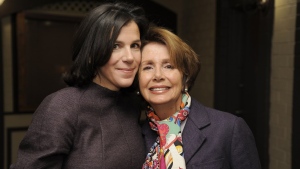 FILE - Alexandra Pelosi, left, director of HBO Documentary Films' "Fall to Grace," poses with her mother Nancy Pelosi before a screening of the film at the 2013 Sundance Film Festival in Park City, Utah on Jan. 18, 2013. A documentary on House Speaker Nancy Pelosi’s life and groundbreaking political career, shot and edited by her daughter, will debut on HBO next month. Alexandra Pelosi’s “Pelosi in the House” will premiere on Dec. 13 and will include footage shot during the January 6 insurrection. (Photo by Chris Pizzello/Invision/AP, File)