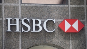 The logo for HSBC Bank Canada is seen on King Street West in Toronto on Tuesday, May 24, 2016. Royal Bank of Canada has signed deal to acquire HSBC Bank Canada for $13.5 billion in cash. THE CANADIAN PRESS/Eduardo Lima