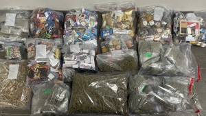 Toronto police say they seized cannabis and psilocybin items during a search of a pot shop in the downtown area. (Toronto Police Service)