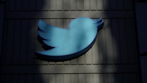 A sign at Twitter headquarters is shown in San Francisco, Friday, Nov. 18, 2022. (AP Photo/Jeff Chiu)