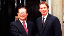 Tony Blair and Jiang Zemin 