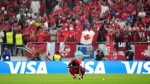 Canada forward Alphonso Davies (19) reacts after a loss to Morocco in group F World Cup soccer action at the Al Thumama Stadium in Doha, Qatar on Thursday, December 1, 2022. THE CANADIAN PRESS/Nathan Denette