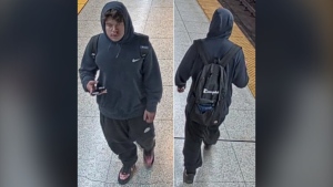 Images taken from a surveillance video show a man wanted by police in a sexual assault investigation. (Toronto Police Service)