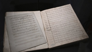 A Ludwig van Beethoven's music manuscript, is seen in the Moravian Museum's collection in Brno on Nov. 30 2022, in Brno, Slovakia. (Šálek Václav/CTK via AP)