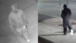 Images of the unidentified suspect wanted in connection to a stabbing in Whitby, Ont. (Durham Regional Police)