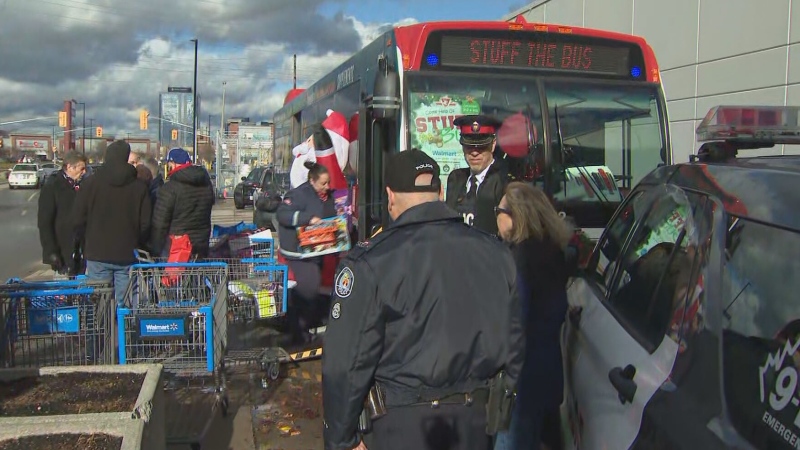People can bring new, unwrapped toys and monetary donations to the parked TTC bus outside Walmart at 165 North Queen St. in Etobicoke from 9 a.m. to 4 p.m.