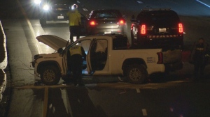 A person has died after their vehicle left the roadway in Hamilton Monday night.