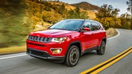 This undated photo provided by Stellantis shows the 2021 Jeep Compass, a small SUV that offered an average discount of about 5.7% in November. (Courtesy of Stellantis via AP) 