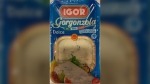 Igor brand Gorgonzola mild ripened blue-veined cheese is pictured. (Handout /CFIA)