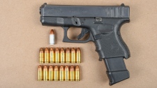 A loaded 9mm Glock handgun