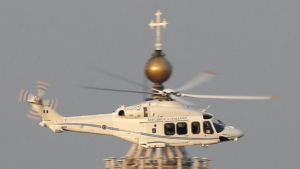 helicopter with Pope Benedict XVI onboard