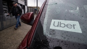 An Uber driver's vehicle is seen after the company launched service, in Vancouver, Friday, Jan. 24, 2020. Uber's vice-president and global head of public policy wants Ontario to speed up its efforts to deliver gig economy legislation and take its plans beyond what the province currently has on the table. THE CANADIAN PRESS/Darryl Dyck