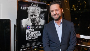 Director Jason Priestley attends 'Offside: The Harold Ballard Story' screening held at the Scotiabank Theatre in Toronto on January 18, 2023. THE CANADIAN PRESS/HO-George Pimentel 