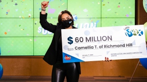 Camellia Talachi is $60-million dollars richer after winning a November Lotto Max draw. (OLG)