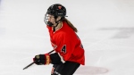 Recent Toronto Six signing Daryl Watts, shown in action in a Jan.21, 2023 handout photo, has disclosed her contract terms and her US$150,000 salary in 2023-24 will be a Premier Hockey League record. The Six signed the 23-year-old from Toronto to a two-year contract last week. THE CANADIAN PRESS/HO-Toronto Six-Lori Bolliger **MANDATORY CREDIT**
