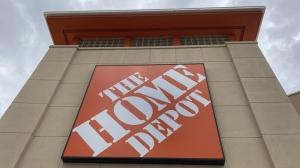 A Home Depot logo sign is shown, Friday, May 14, 2021, in North Miami, Fla. THE CANADIAN PRESSAP /Wilfredo Lee