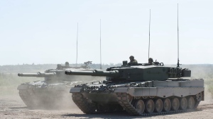 Canadian Forces Leopard 2A4 tanks are shown at CFB Gagetown in Oromocto, N.B., on September 13, 2012. THE CANADIAN PRESS/David Smith