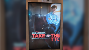 An image of one of the "Take the TTC" ads. (Twitter/@imthedarkknight)