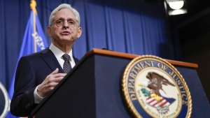 Attorney General Merrick Garland speaks during a news conference at the Department of Justice in Washington, Friday, Jan. 27, 2023, to discuss recent law enforcement action in transnational security threats case. (AP Photo/Carolyn Kaster)
