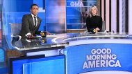 T.J. Holmes and Amy Robach, the anchors of GMA 3, are in the final stages of negotiating an exit from the network after photos surfaced last year of the pair engaged in an apparent romantic relationship. (Paula Lobo/Disney General Entertainment Con/ABC/Getty Images via CNN)